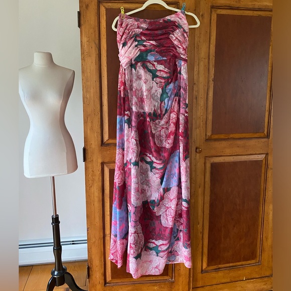 Hutch Julietta Strapless Chiffon Side-Slit Column Gown Size 10 Anthropologie - Picture 10 of 13